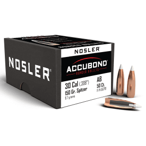 Nosler AccuBond 30 Cal 150gr Spitzer Point 50/box
