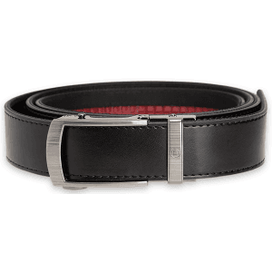 Nexbelt Bond EDC Black Leather Belt for Suit with Buckle Closure