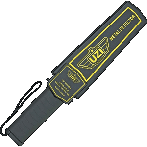 Uzi Accessories Handheld Metal Detector Black/Yellow High-Impact Plastic