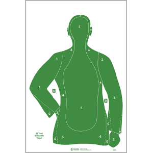Action Target Silhouette Qualification Paper Targets 23x35  100 Count (Green/White)