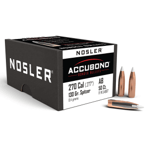 Nosler AccuBond 270 Cal 130gr Spitzer 50/Box