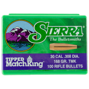 Sierra Bullets Tipped MatchKing 30 Caliber 168 Gr Tipped MatchKing (100 Count)