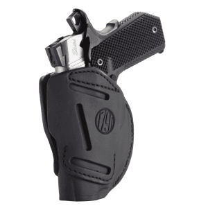 1791 Gunleather 3-way Stealth Black Leather Outside-The-Waistband Pistol Holster 3WH1SBLA