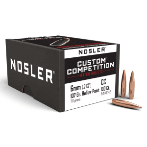 Nosler Custom 6mm 107 Gr Hollow Point Boat Tail