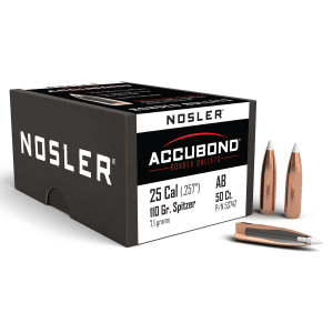 Nosler 25 Caliber 110gr AccuBond Spitzer Bullet 50/Box