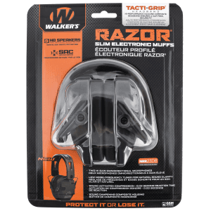 Walkers Razor TactiGrip Muff 23 dB Black Polymer 1 Pair