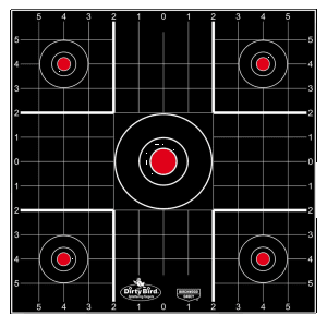 Birchwood Casey Dirty Bird 12 Sight-In Bullseye Targets  100 Pack (Black/Red)