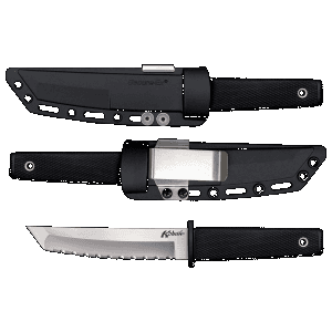 COLD STEEL KOBUN 5.50 FIXED SERRATED TANTO STAINLESS STEEL (Black Handle)