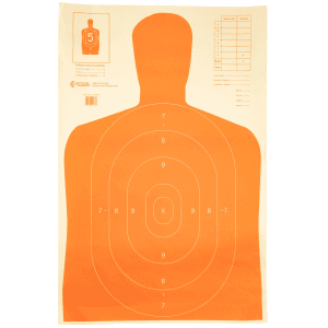Action Target Economy Silhouette Qualification Targets 23x35  100 Count (White/Orange)