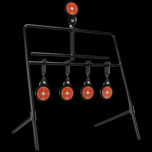 Champion Targets 5-Target Steel Auto-Reset Gong Targets (Black/Orange)