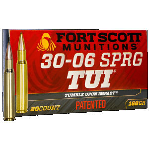 Fort Scott Munitions Tumble Upon Impact 30-06 Springfield Springfield 168 Grain Solid Copper Spun (Box)