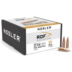 Nosler 22 Caliber 70gr RDF Match HPBT Competition Projectiles