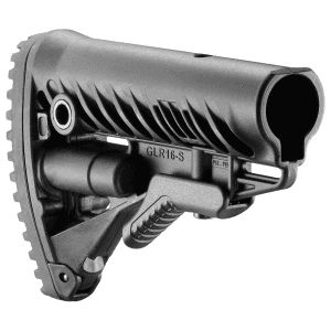 FAB Defense FXGLR16B GLR16 Buttstock for AR15 M16 M4 Fixed Storage Compartment AntiRattle Mechanism Black Polymer
