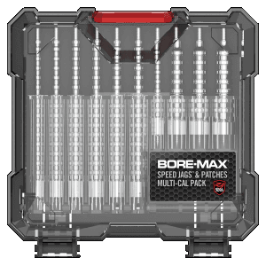 Real Avid AVBMJAGS BoreMax Jag  Patch Set MultiCaliber NickelPlated 10 Jags 500 Patches 3 Different Sizes