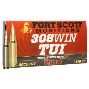 Fort Scott Munitions Tumble Upon Impact 308 Win 175 Grain Solid Copper Spun (Box)