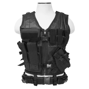 NcStar Tactical Black Vest Adjustable PVC Mesh