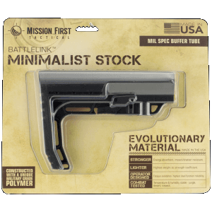 Mission First Tactical BMSMIL Battlelink Minimalist Stock Collapsible Black Synthetic for AR15 M16 M4 with MilSpec Tube (Tube Not Included)