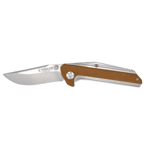 Camillus Sevens Folding Knife Silver Blade Coyote Brown Handle
