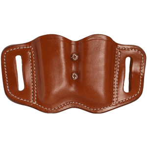 Classic Brown Leather Double Mag Holster Belt Slide