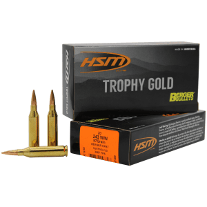 Hsm Trophy Gold 243 Win 87 Gr Berger Hybrid Tactical Open Tip Match (Box)