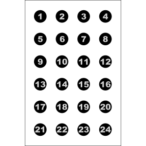 Action Target 3 Numbered Sighting Circle Targets 23x35  100 Count (Black/White)