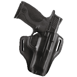 Bianchi 57 Remedy Smooth Black Leather Belt Slide Pistol Holster with 1 Compartment 23942