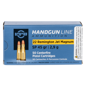 PPU Handgun 22 Rem Jet Mag 45 Gr SP 50 Rounds (Box)