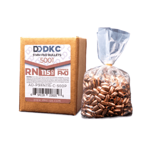 DKC 9mm 115 Grain Copper FMJ Projectiles (500 Count)