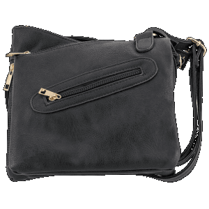 Bulldog Cross Body Purse Black Smooth Leather Handgun Shoulder Purse BDP030