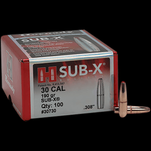 Hornady 30 Cal .308 190gr Sub-X Subsonic Expanding Projectiles