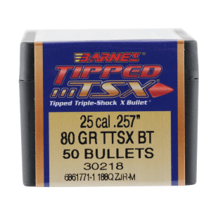 Barnes 25 Caliber 80gr TTSX Boat Tail Hunting Projectiles