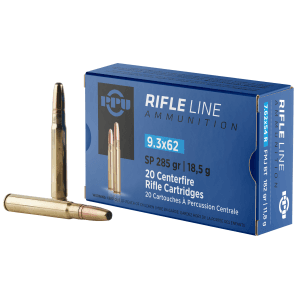 PPU Metric Rifle 9.3x62 Mauser 285 Gr SP 20 Rounds (Box)