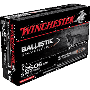 Winchester Ballistic Silvertip 25-06 Rem 85 Grain Fragmenting Polymer Tip Ammo  (Box)