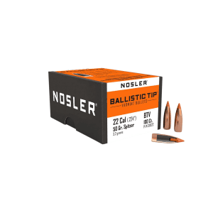 Nosler Ballistic Tip Varmint 22 Cal 50gr Spitzer 100/Box