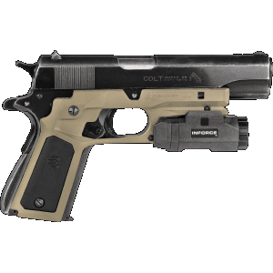 Polymer Tan 1911 Pistol Frame Grip with Black Panels
