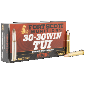 Fort Scott Munitions Tumble Upon Impact 30-30 Win 130 Grain Solid Copper Spun (Box)
