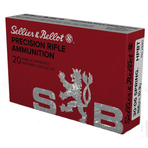 Sellier & Bellot Rifle 30-06 Springfield 168 Grain Hollow Point Boat Tail (Box)