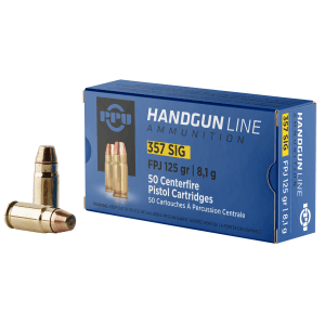 PPU Handgun 357 Sig 125 Gr FPJ 50 Rounds (Box)