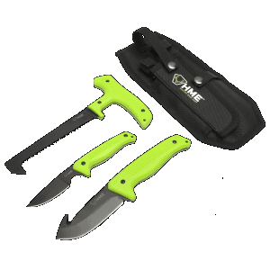 HME Pocket 3 Piece Field Dress Kit for Hunting (Black/Green)