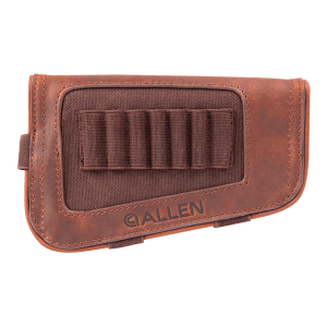 Allen New Castle Brown Leather 7rd Rifle Buttstock Cartridge Carrier