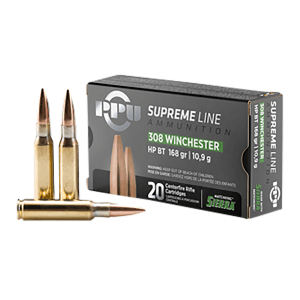 PPU 308 Win 168 Gr Sierra MatchKing BT-HP Ammo (Box)