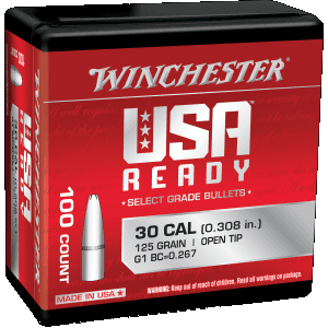 Winchester 308 Caliber 125gr Open Tip Range 100/Box