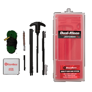KleenBore KDS556 Dual Kleen Rod  Pull Through Rope Cleaner .223 5.56mm Rifle 30 Steel Nylon Bristles Phosphor Bronze Bristles