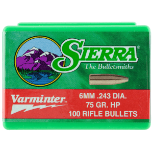 Sierra 6mm 75gr Hollow Point Varmint Projectiles 100/Box