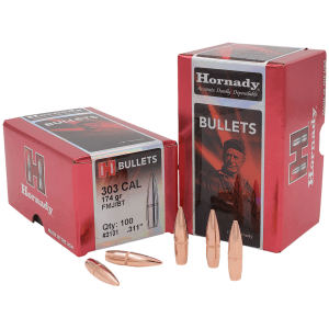 Hornady 303 Cal 174gr FMJ Projectiles 100/Box
