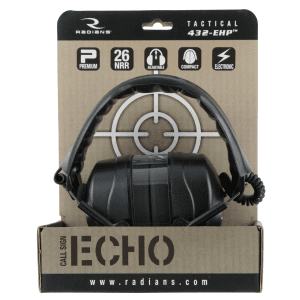 Radians Tactical 432EHP Electronic Muff 26 dB Black 1 Pair