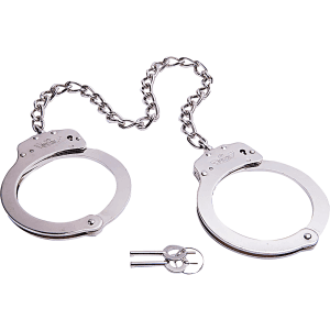 UZI Silver Twist Chain Leg Iron Cuffs