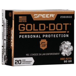 Speer Gold Dot 380 ACP 90 Grain Hollow Point 23606GD (Box)