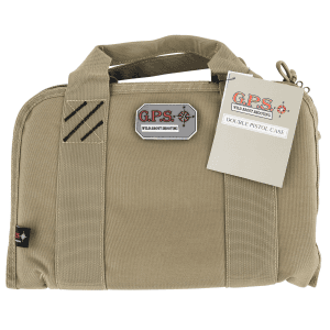 GPS Bags Double Tan Lockable Handgun Bag (Holds 1-2 Handguns) 1308PCT