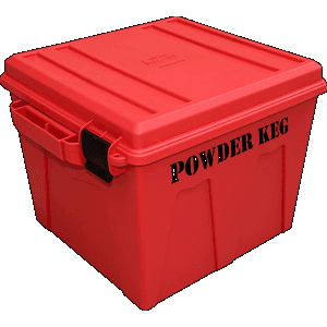 MTM Case-Gard Powder Keg Red Polypropylene Storage Container